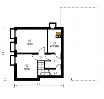 Plan de sol du premier étage - BUNGALOW 76